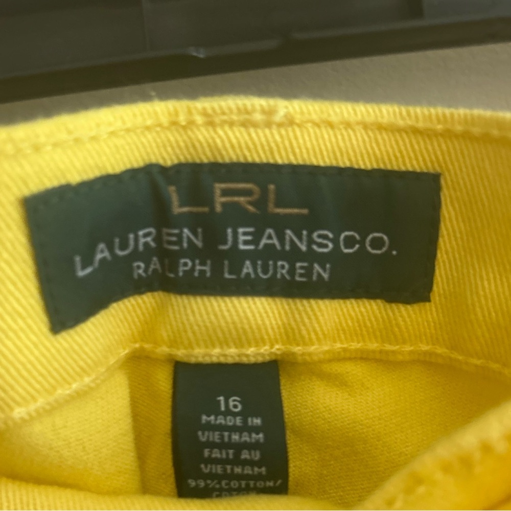 Lauren Ralph Lauren | Sunny Canary Yellow Jeans, Straight Ankle Pants, Size 16W - Picture 7 of 8